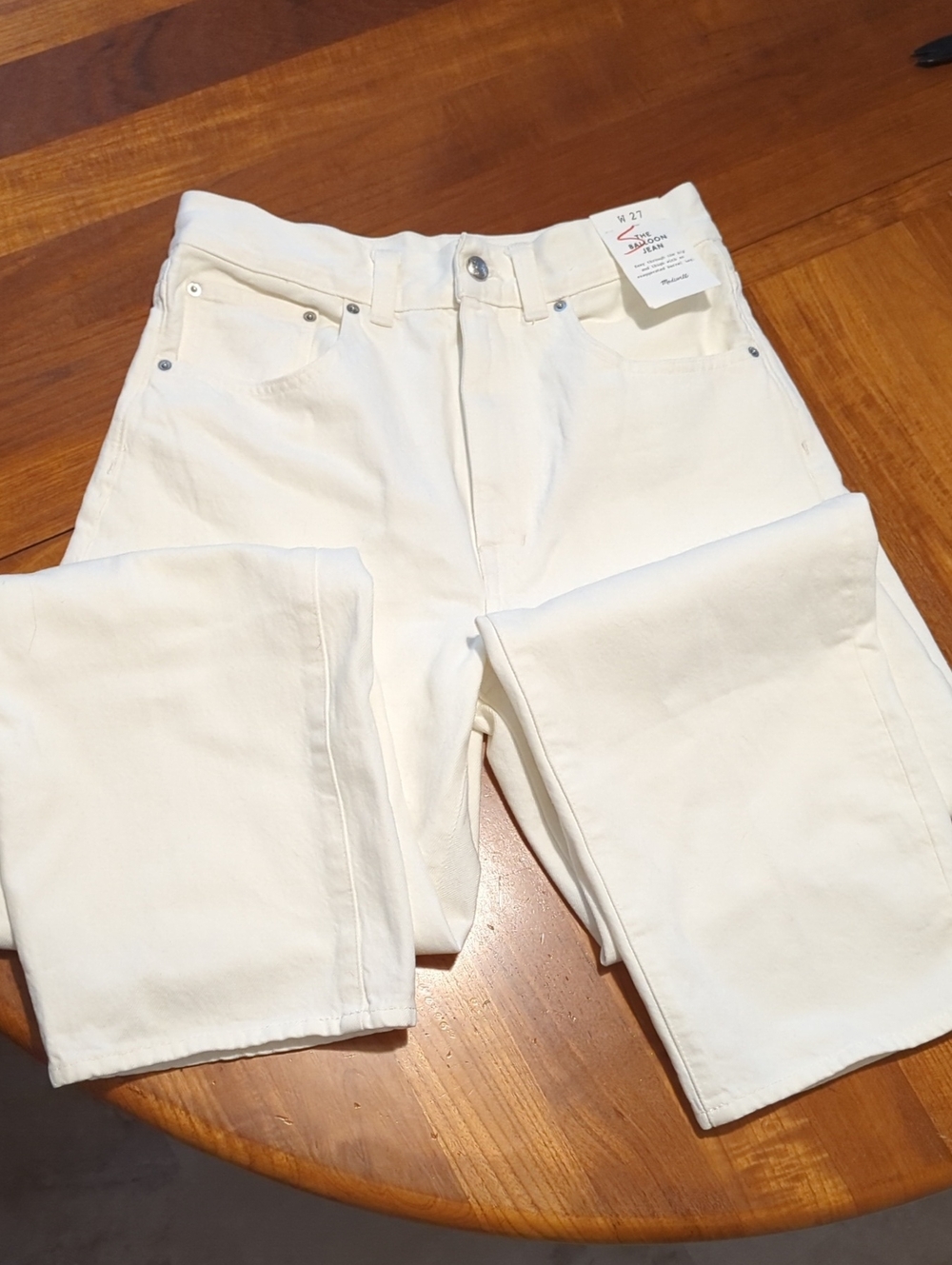 Madewell Balloon Jean in Tile White - Size 27 (NWT)